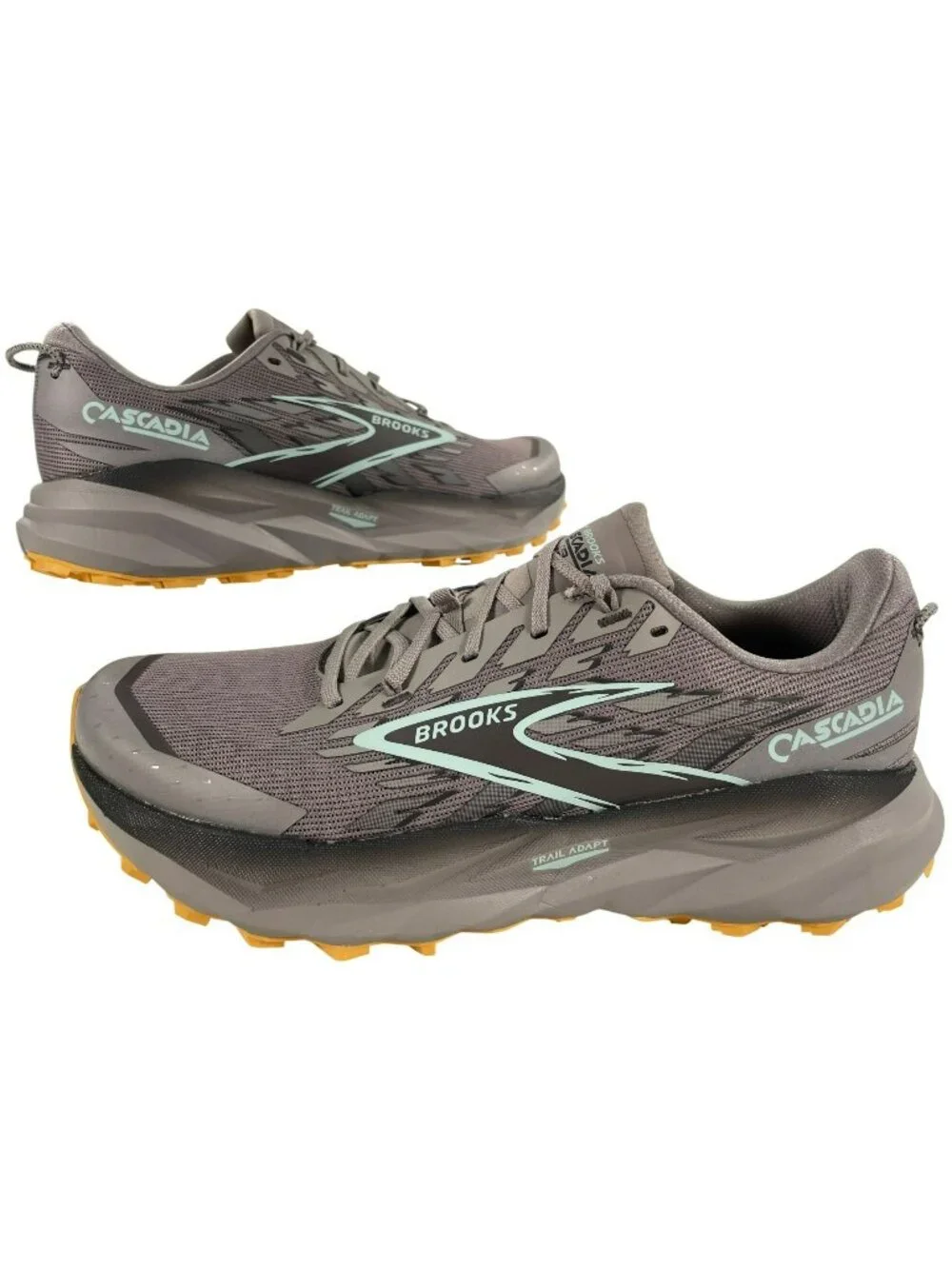 Brooks Cascadia 19 Trail Running Shoes Alloy/Ebony/Orange Men's Size 12 Wide NEW